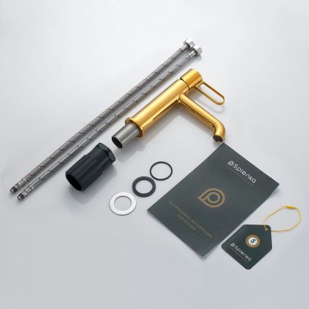 Смеситель для раковины Splenka S03.10.23, золото