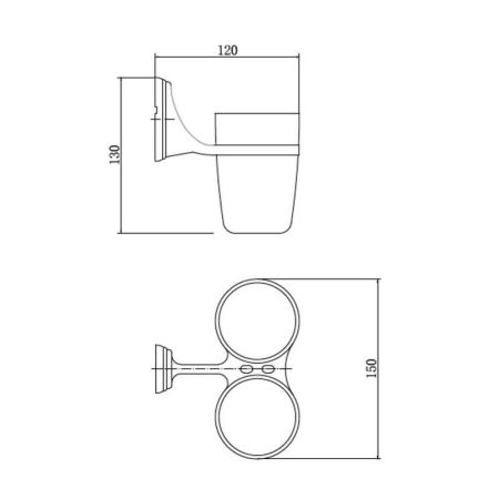 Стакан двойной для ванной комнаты FASHUN A1508, хром