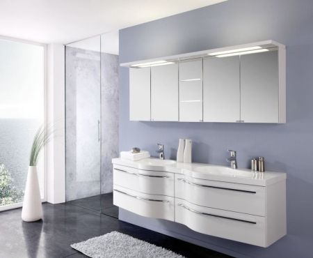 Комплект мебели Puris Swing с раковиной из минерального литья, 1800 мм, цвет белый высокоглянцевый, артикул Swing1800(722/161)