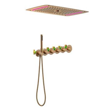 Душевая система встроенная с термостатом Timo Saona розовое золото (SX-2319/19SM)