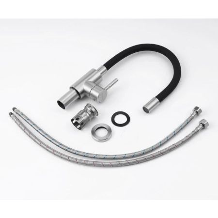 Смеситель для кухни с гибким изливом Knotlor SS-02, сатин