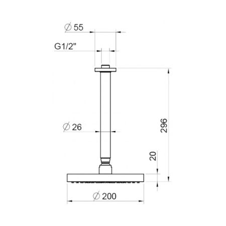 Верхний душ Webert AC0940560METAL, черный, артикул AC0940560METAL