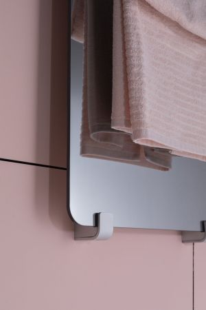 Полотенцесушитель электрический Allen Brau Infinity 60x44 с рейлингом и креплением, серебро браш, артикул 00288916