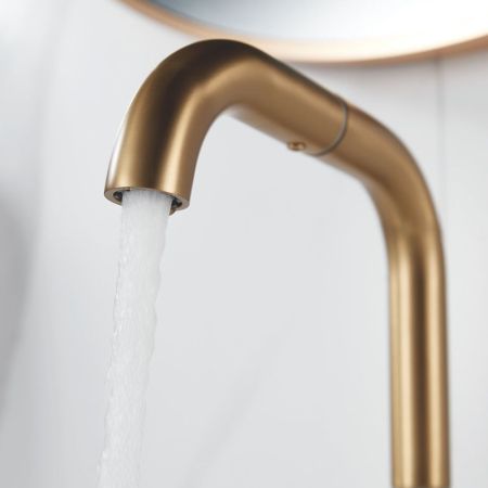 Смеситель для раковины Raffine F201G, золотой сатин