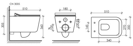 Подвесной унитаз New Day Rimless CN3005, артикул CN3005