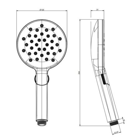 GESSI Ручной душ, 3 режима, с защитой от накипи, цвет Black XL, артикул 47350#299