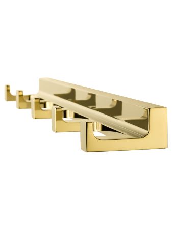 Вешалка с 5 крючками для ванной WONZON & WOGHAND ECLIPSE, Глянцевое золото (WW-9155-LG), артикул WW-9155-LG