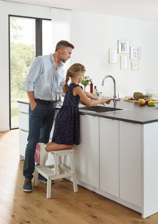 Смеситель для кухни GROHE Blue Home, с функциями фильтрации, охлаждения и газирования воды, хром, (31455000)