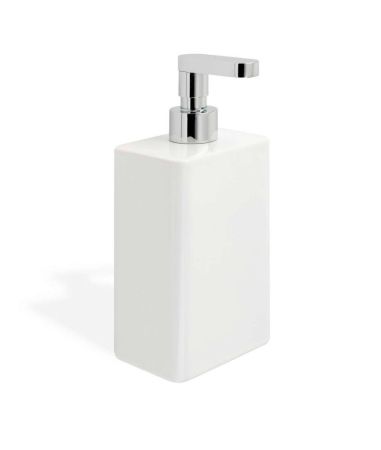 Stil Haus Living, наcтольный керамический дозатор с прямым носиком, цвет хром - белая керамика, артикул LV30AP(08)
