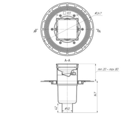 Душевой трап Bronze de Luxe 21986-5902, бронза, артикул 21986-5902