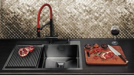 Смеситель для кухни, OMOIKIRI, Kanto, тип открывания воды-однорычажный, тип регулирования воды-керамический картридж, монтаж-на раковину/столешницу, отверстия для монтажа-1, высота, мм-495, вынос излива, мм-220, тип излива-выдвижной, поворотный, тип подво