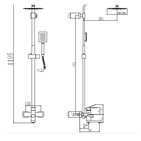 Душевая система Fmark FS8145Q, графит