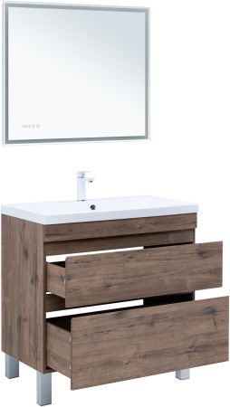 Тумба под раковину Aquanet Нота New 90 напольная, дуб веллингтон табак