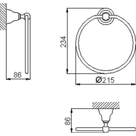 HUBER Croisette Полотенцедержатель - кольцо D215 мм, цвет хром, артикул 4018.01H.CR
