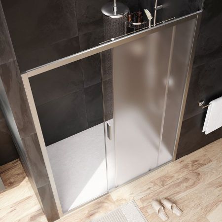 W90G-140-1-195MM Gem Solo Дверь душевая 140х195, стекло матовое, профиль матовый хром, артикул W90G-140-1-195MM