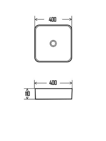 AQM5008 Раковина настольная отдельностоящая прямоугольная. 400*400*110 AQM5008 Раковина настольная отдельностоящая прямоугольная. 400*400*110