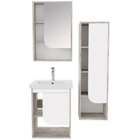 Зеркальный шкаф Runo Сити 50 4620750028732 Скандинавский Дуб Белый, артикул 4620750028732