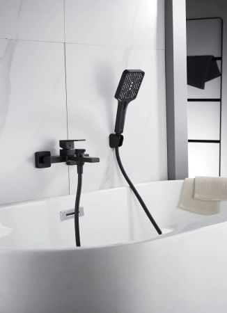 Смеситель для ванны Knotlor KN-22/BL, черный, артикул KN-22/BL