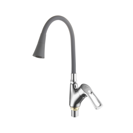 Смеситель для кухни с гибким изливом FASHUN A4466+A7357, хром/серый