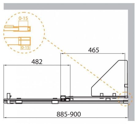 Душевая перегородка раздвижная CEZARES STREAM-BF-1, артикул STREAM-BF-1-80-C-Cr
