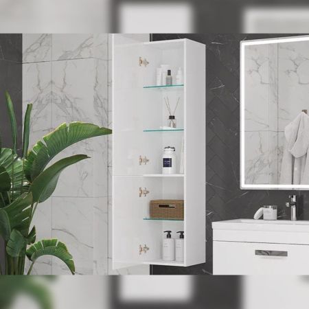 Пенал (35см) Velvex Estea pp.EST.35, белый матовый, артикул pp.EST.35 белый матовый