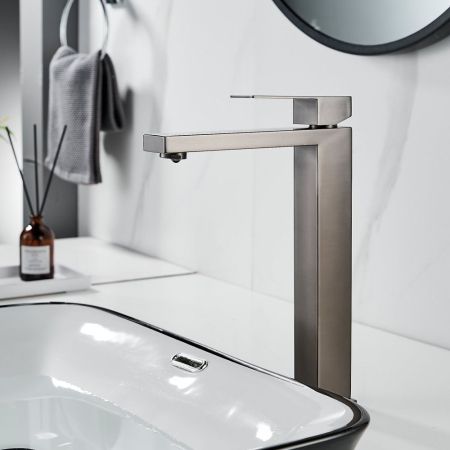 Смеситель для раковины Shevanik S7011T, оружейная сталь, артикул S7011T