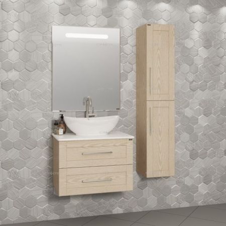 Тумба для умыв. "Венера 70" дуб бежевый, со столешницей, подвес. (ум Гамма 56), артикул 221008