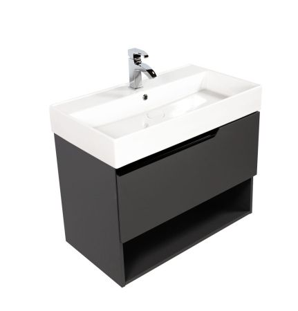 Комплект мебели Visobath Eleven, 800 мм левый, цвет пепельный матовый лак (Ceniza), артикул 85602/Ceniza/EL