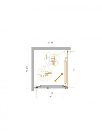 LUX-AH-FS-1-70/90-C-CR Душевой уголок, артикул LUX-AH-FS-1-70/90-C-CR