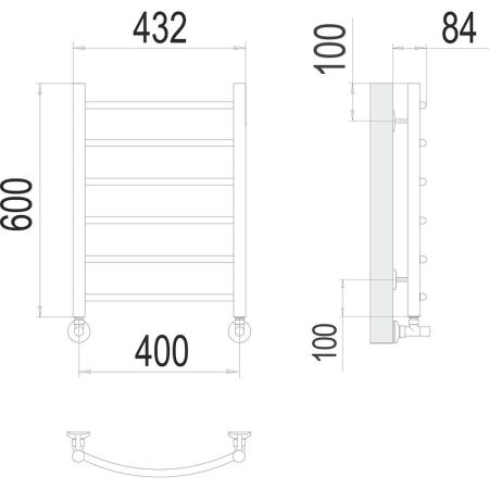 Полотенцесушитель водяной Terminus Классик П6 40х60, артикул 4670078530202
