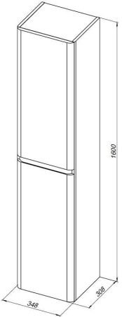 Пенал Aquanet Эмбер 35 черный матовый