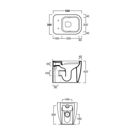 Simas Henges Унитаз напольный безободковый 38х55 см, цвет черный глянцевый(без креплений F91), артикул HE01 nero