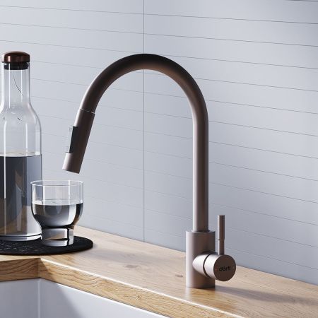 D3007511 Logic кухонный смеситель  с вытягивающимся изливом, сатин, артикул D3007511