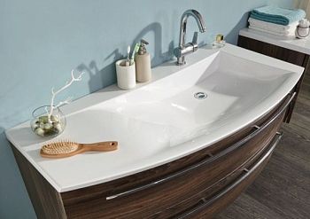 Puris Crescendo, тумба под раковину 1200 мм левая, цвет белый высокоглянцевый