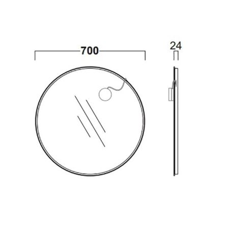Simas Frame Зеркало круглое с металлической структурой 70 см (без светильника)