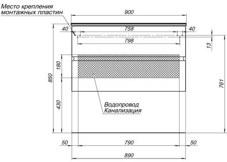 Тумба под раковину Aquanet Алвита 90 серый антрацит, артикул 00240111