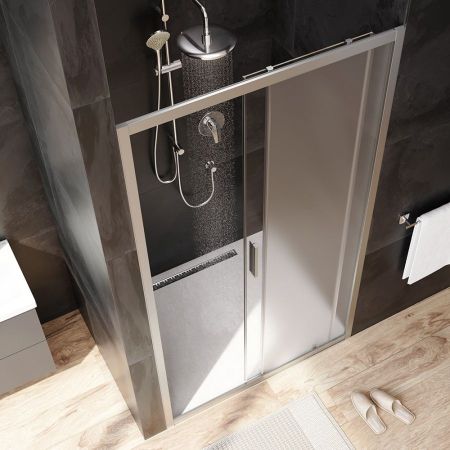 W90G-110-1-195MM Gem Solo Дверь душевая 110х195, стекло матовое, профиль матовый хром, артикул W90G-110-1-195MM