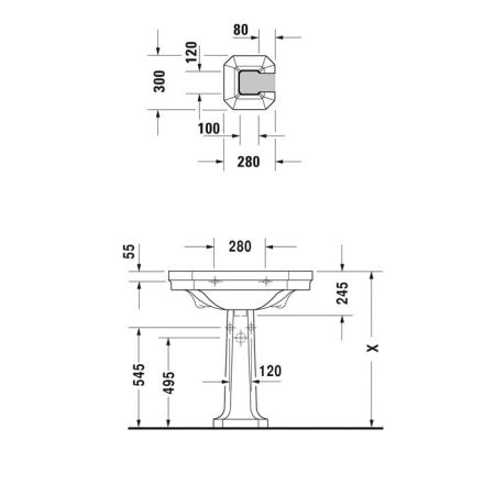 Duravit 1930 Пьедестал для раковины #043870/043880, цвет: белый ЦЕНА)