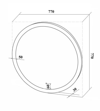 Зеркало RUNO с подсветкой D770 Руан Led (00-00001291), артикул 00-00001291