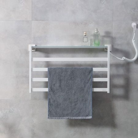 Электрический полотенцесушитель Black&White Universe 580х350 N-333W с полкой Белый