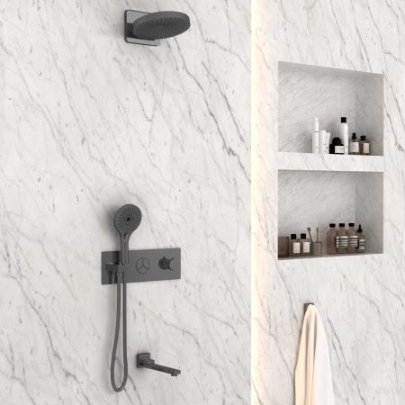 Душевой комплект Inspire VSFW-432TI1GM встраиваемый, вороненая сталь, артикул VSFW-432TI1GM