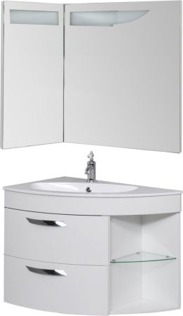 Тумба для ванной без раковины De Aqua Трио 90 Люкс L белая, артикул 197201