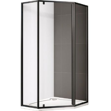 Душевой уголок Cezares Eco P-1 90х90 профиль Черный стекло прозрачное ECO-O-P-1-90-C-NERO Cezares