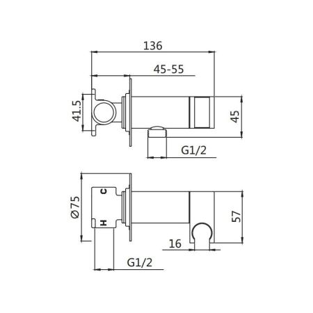 Гигиенический душ со смесителем Shevanik S147G, золотой сатин