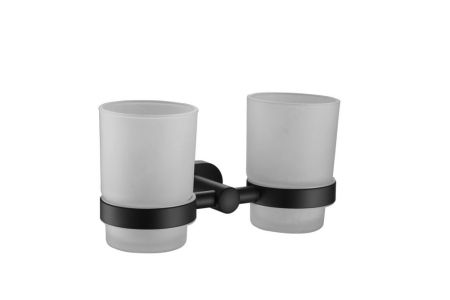 Стакан для ванной комнаты двойной BELZ B90108, черный, артикул B90108