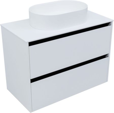 Тумба под раковину Allen Brau Activity 90 1.34005.WM белый матовый/черный браш, артикул 1.34005.WM