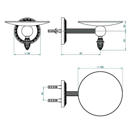 THG MALMAISON METAL Мыльница металлическая, подвесная, цвет полированное золото, артикул U93-F01-546