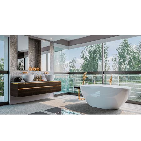 Ванна WHITECROSS Onyx A 160x75 (белый глянец) иск. камень, артикул 0204.160075.100