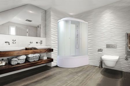 Душевая кабина Parly Bianco Эконом EB122R 120х215 профиль Белый стекло матовое