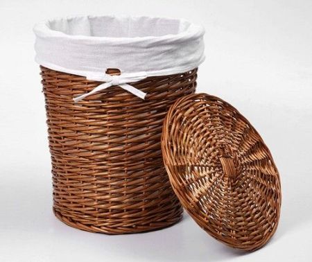 Корзина для белья WasserKRAFT Leine 37x37x48 WB-350-M с крышкой Коричневая